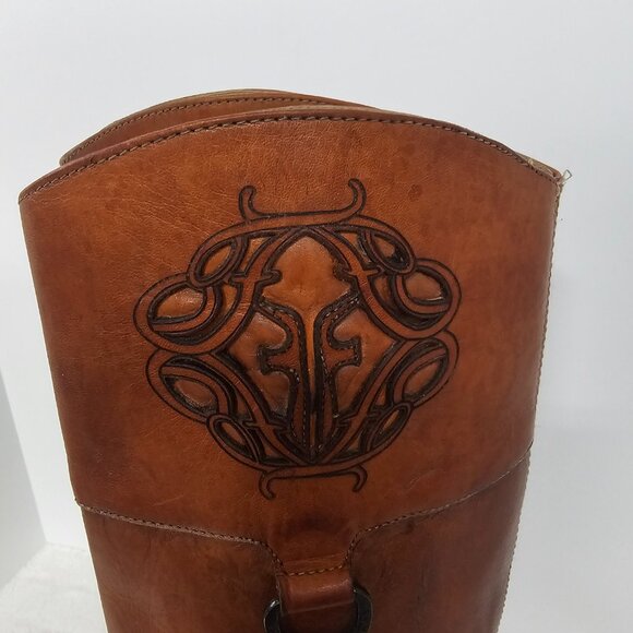 Frye & Co Brown High Equestrian Boots Leather Boho Western 9 - Picture 2 of 16